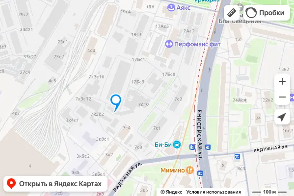 Расположение компании на карте