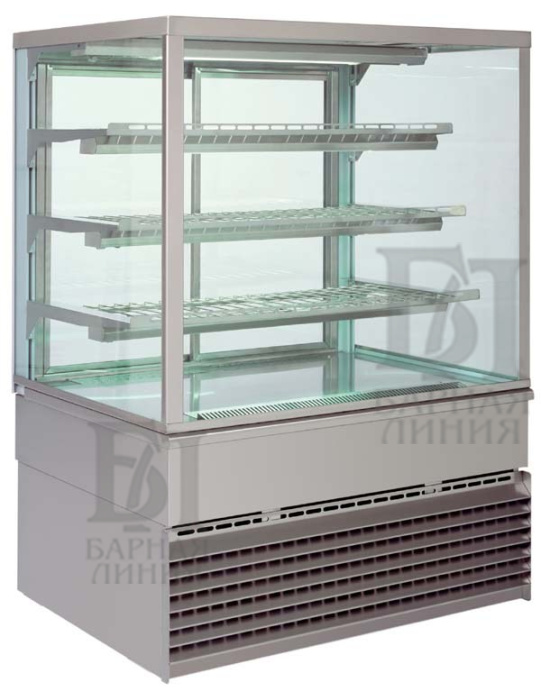 витрина тепловая unis georgia square hot 1000 inox