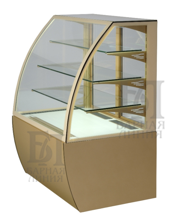 витрина кондитерская охлаждаемая unis eden 100, gold