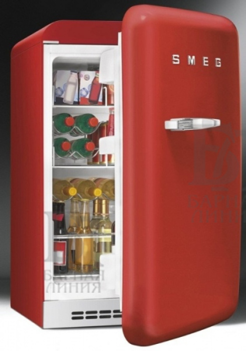 минибар отдельно стоящий,40 л, красный,smeg fab5rp