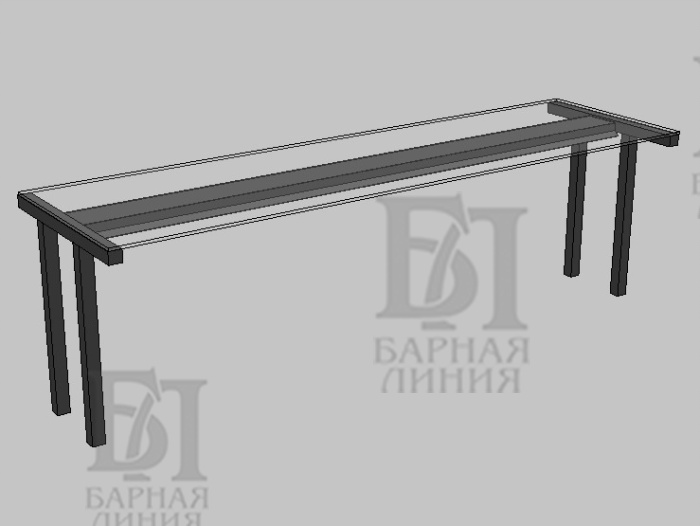 полка для линии раздачи тэшка 4-х стоечная с подсветкой