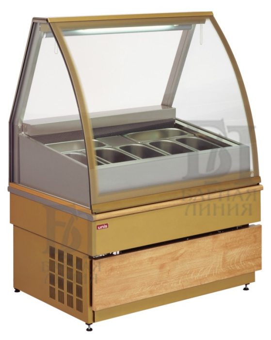 витрина для мороженого unis georgia iii 1000, gold