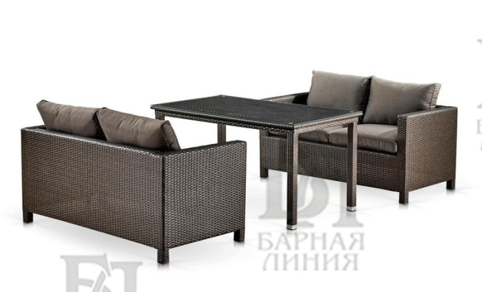 комплект аргенто 2+1 из искусственного ротанга