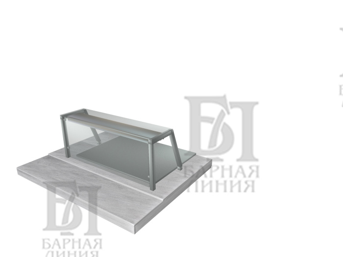 полка для линии раздачи элька 2-х стоечная с подсветкой, обратная