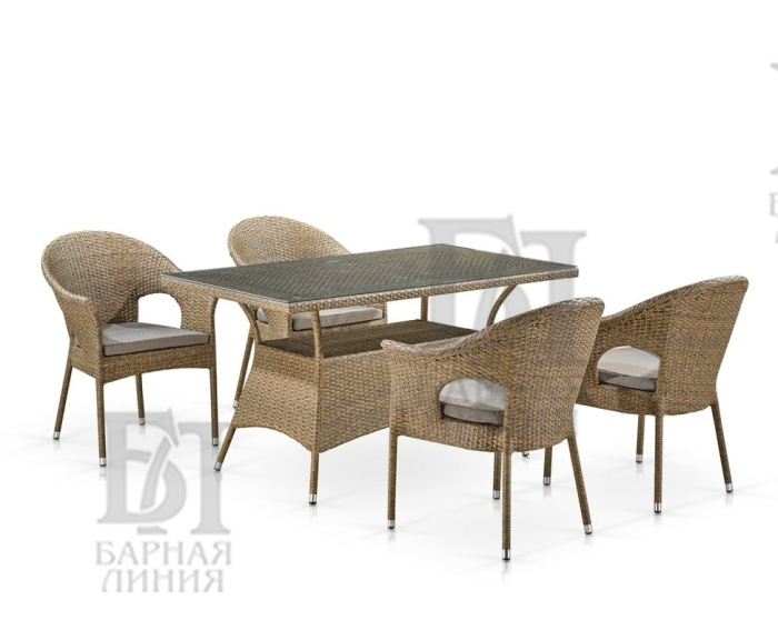 комплект патио 4+1 из искусственного ротанга