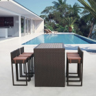 барный комплект баско 6+1 из искусственного ротанга
